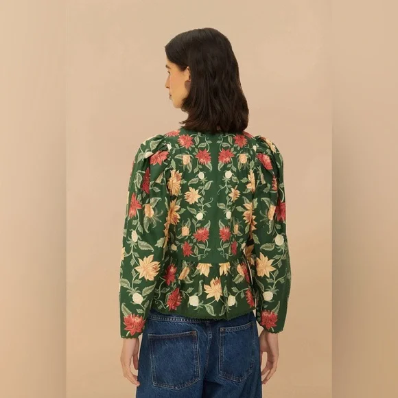 FARM RIO Green Pineapple Garden Blouse - Picture 3 of 3